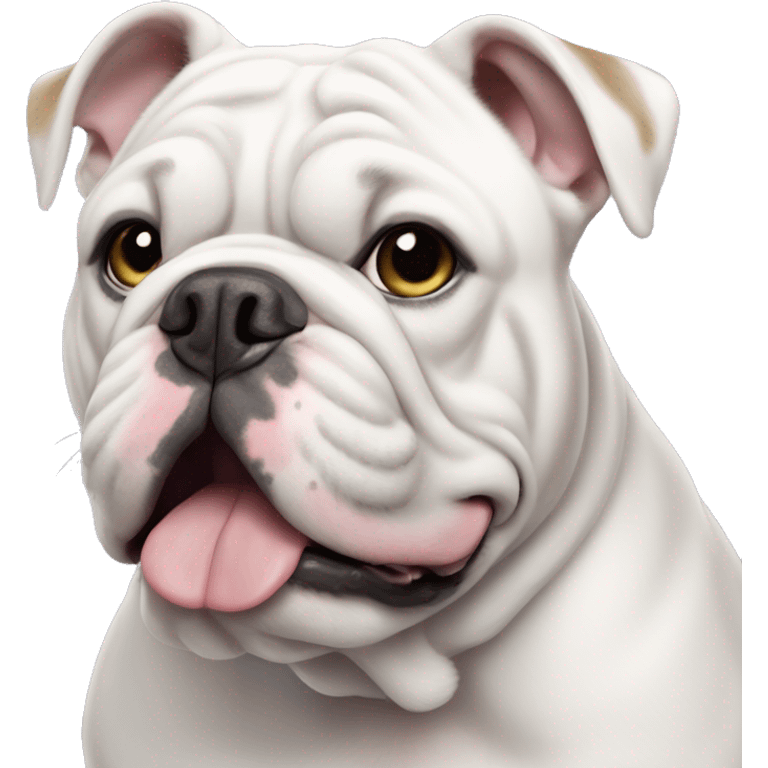 White and lilac English bulldog  emoji