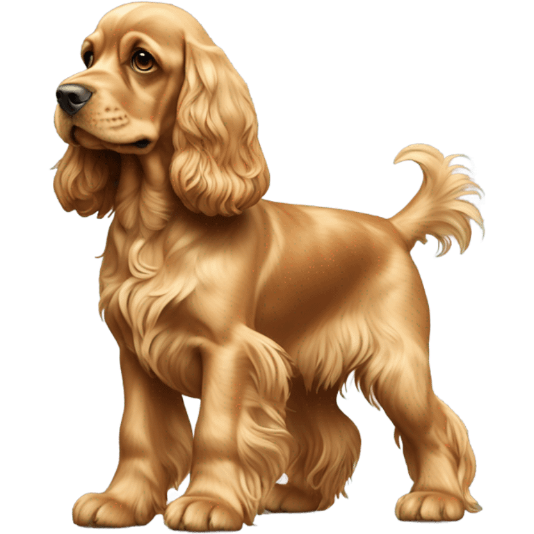 Dog-golden-english-cocker-spaniel-full-body-standing emoji