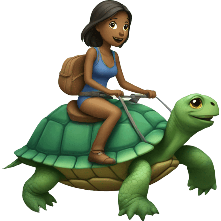 Woman riding turtle emoji