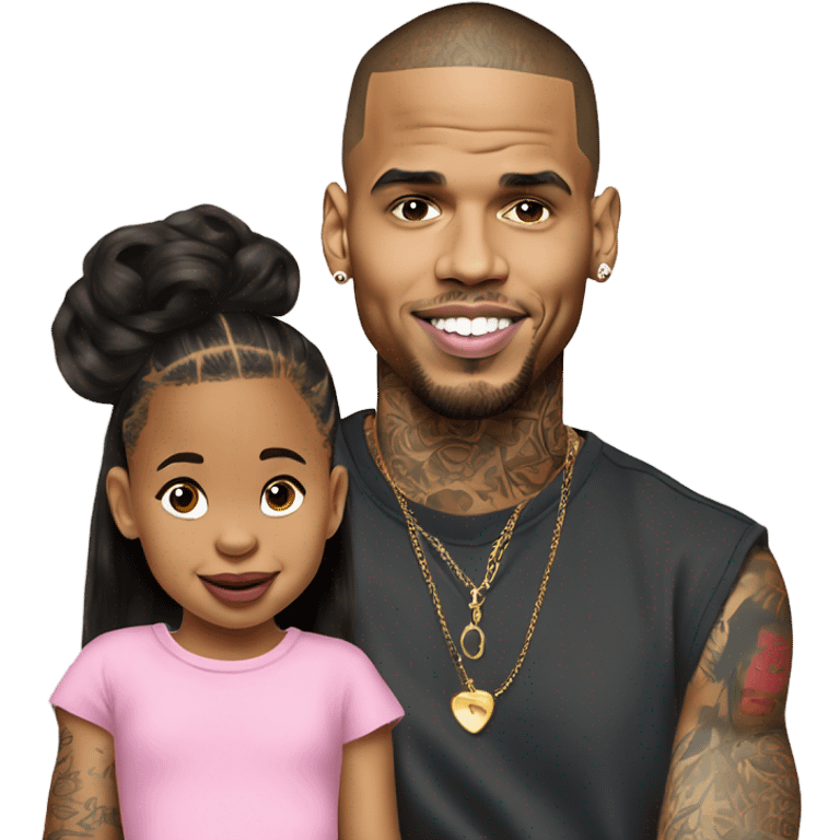 Hyper Realistic Chris Brown with daughter Royalty emoji