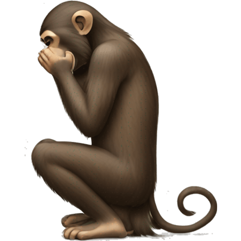 Monkey kneeling and praying emoji