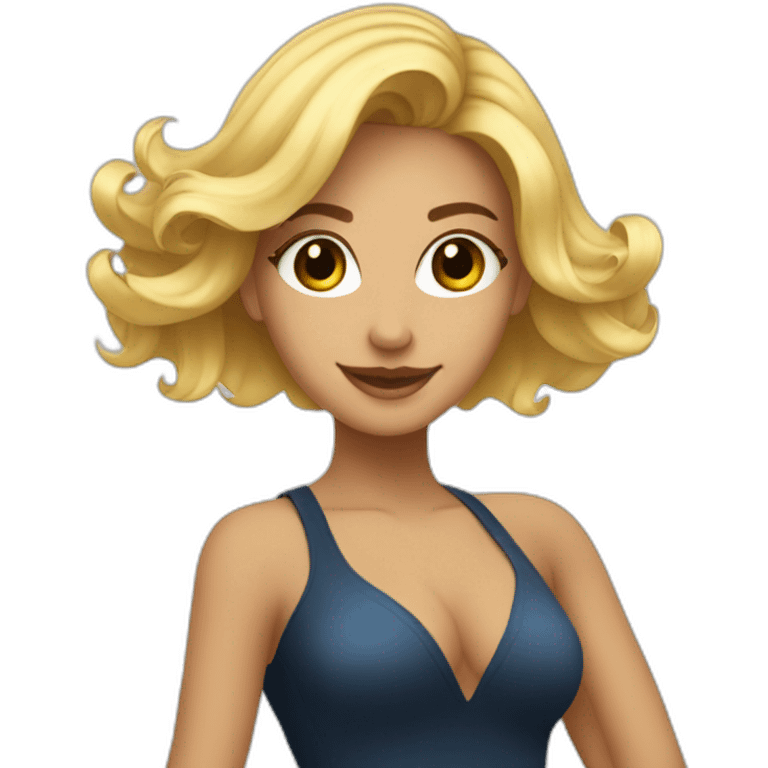 blonde girl dancing bachata emoji