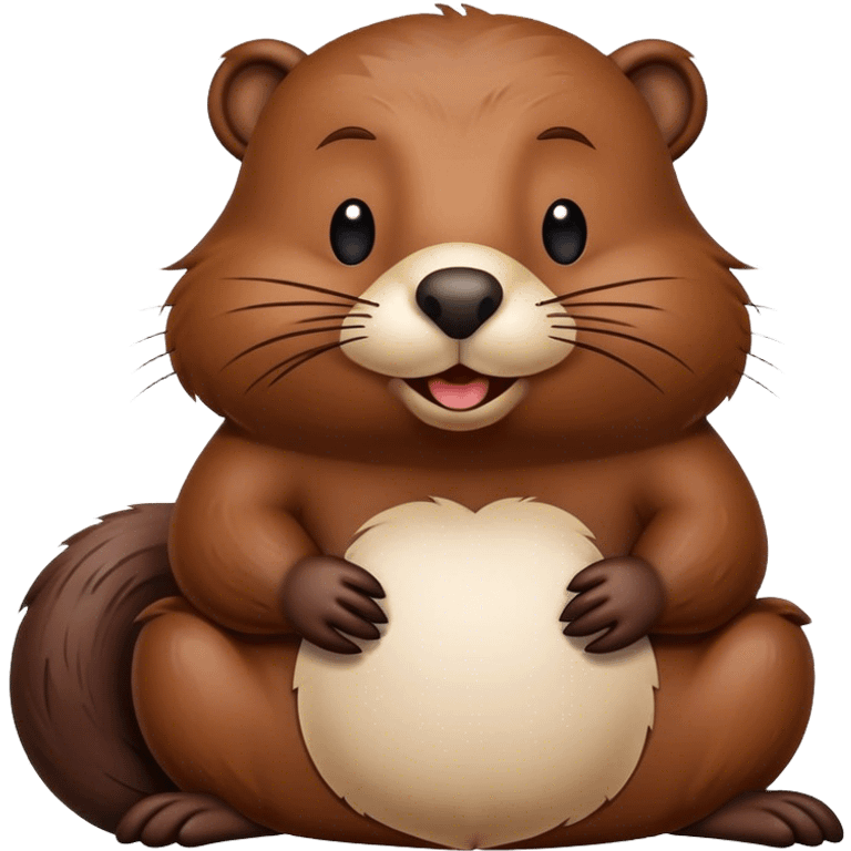 Beaver with inscription good night  emoji