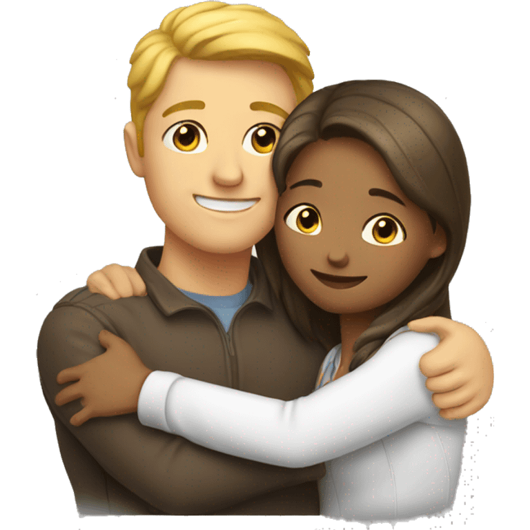 guy and girl hugging  emoji