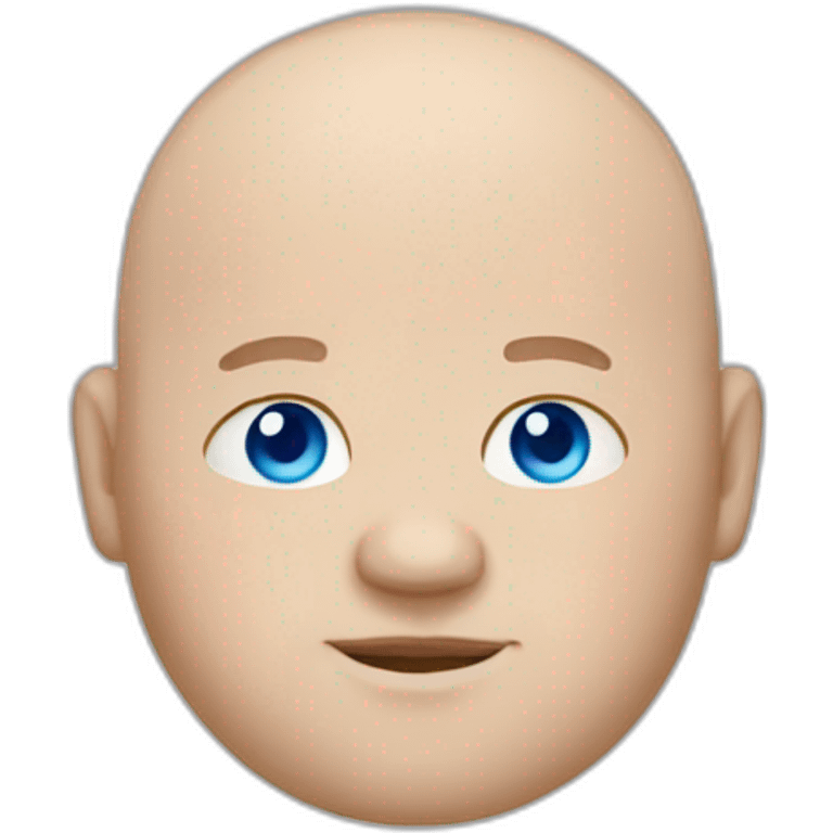 Chubby bald guy with blue eyes emoji