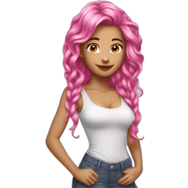 Sexy-pink-hair-girl emoji