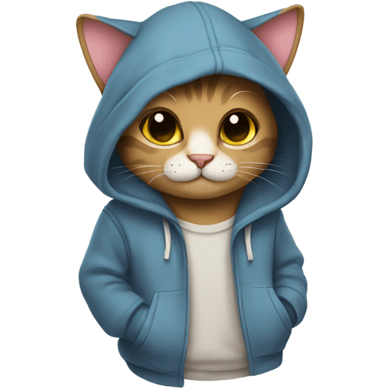 Cat wearing hoodie emoji