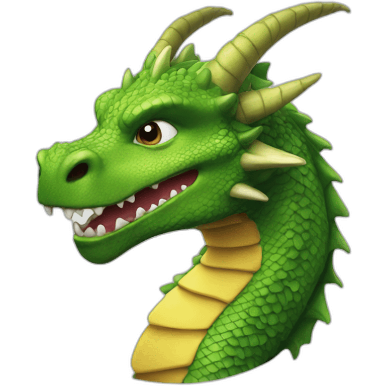 a realistic dragon with a comic-book style emoji