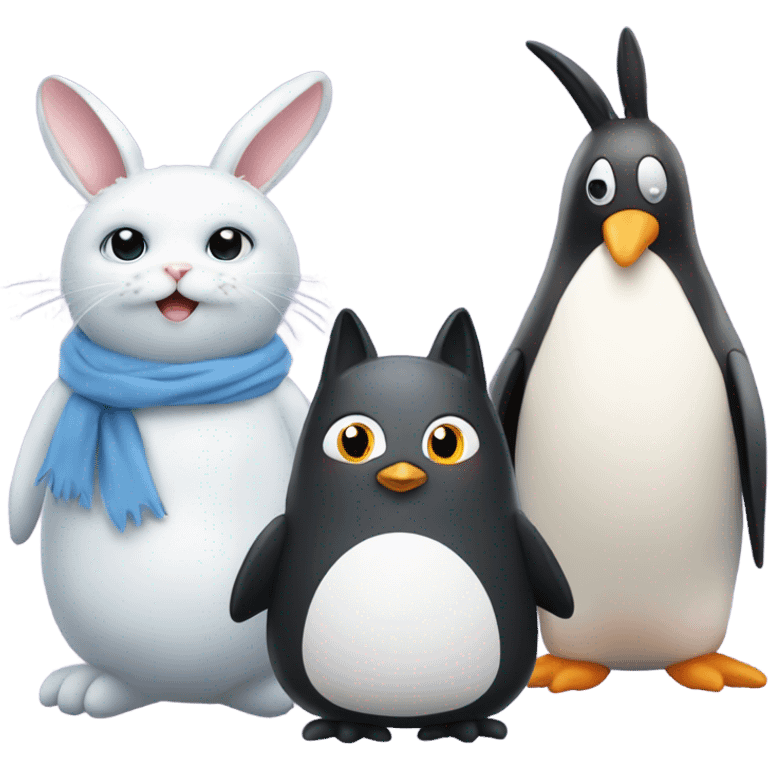 Cat bunny penguin  emoji