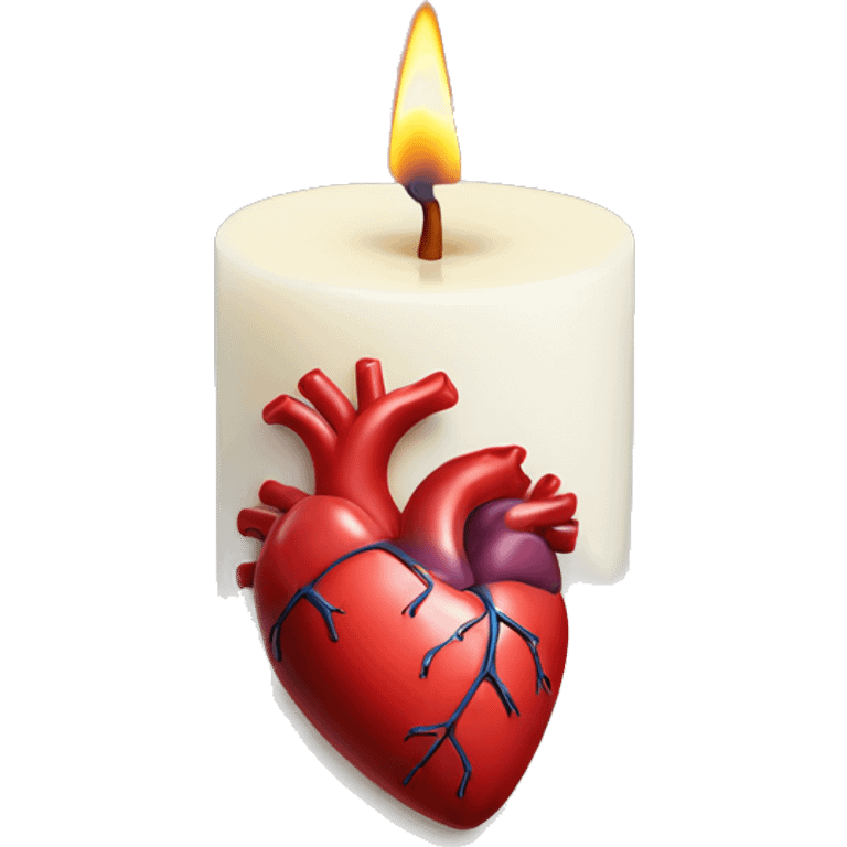 Anatomical heart candle emoji