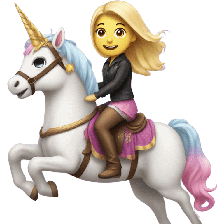 Amy riding a unicorn  emoji