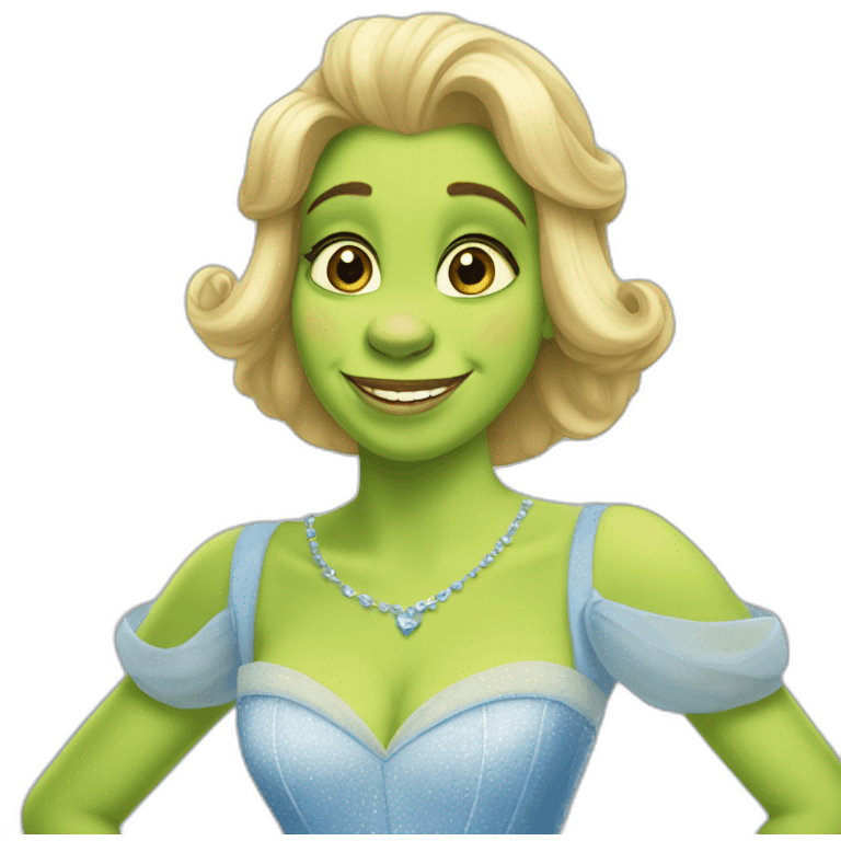 Shrek as cinderella emoji