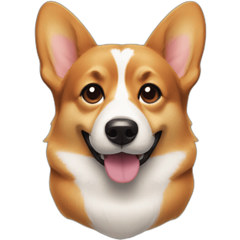 black and tan corgi face emoji