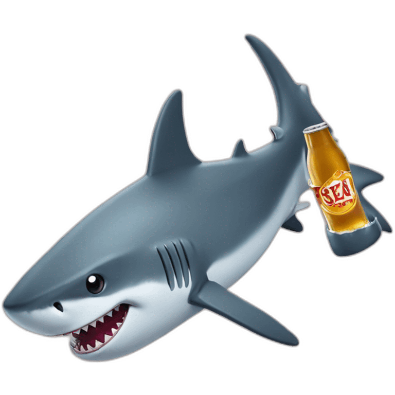 Shark drink beer emoji