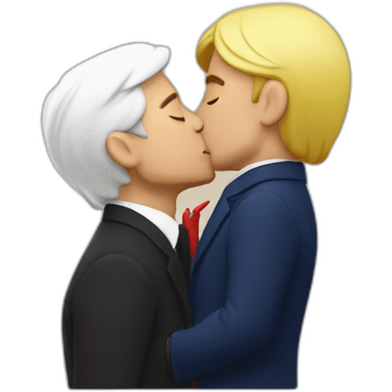 macron kissing lepen emoji