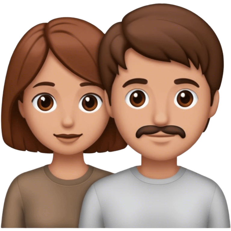 pareja de hombre y mujer cabello castaño enamorados emoji