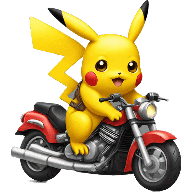 Pikachu sitting on a motorcycle  emoji