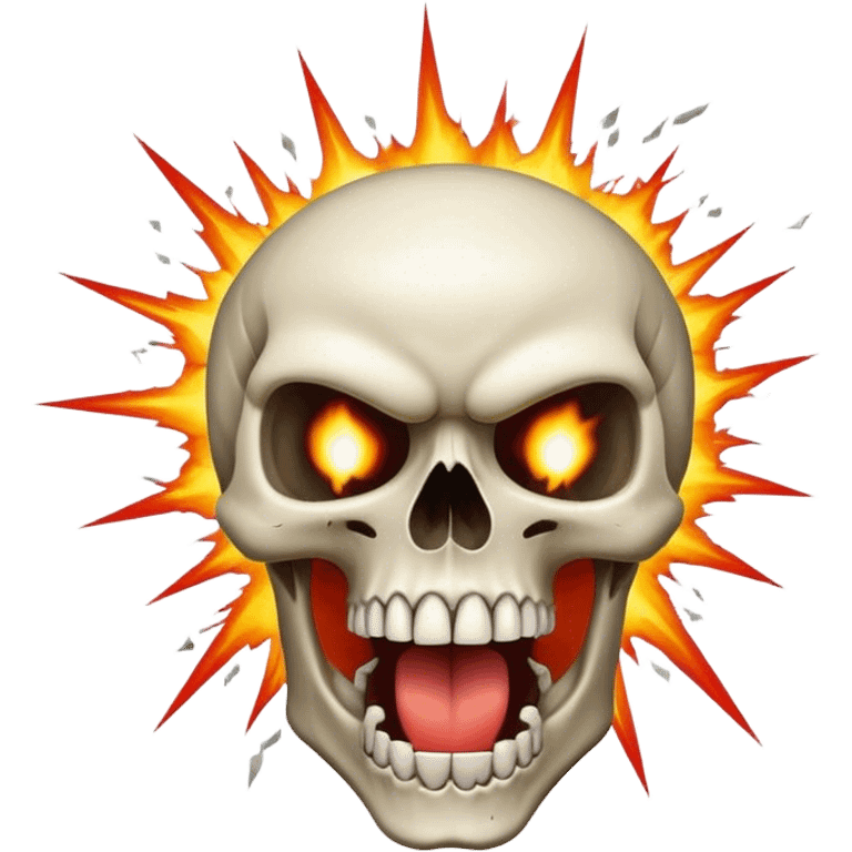 Skull+ explosion in the top whit the mouth open emoji