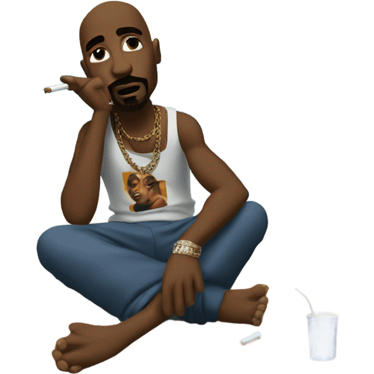 tupac smoking on the beach emoji