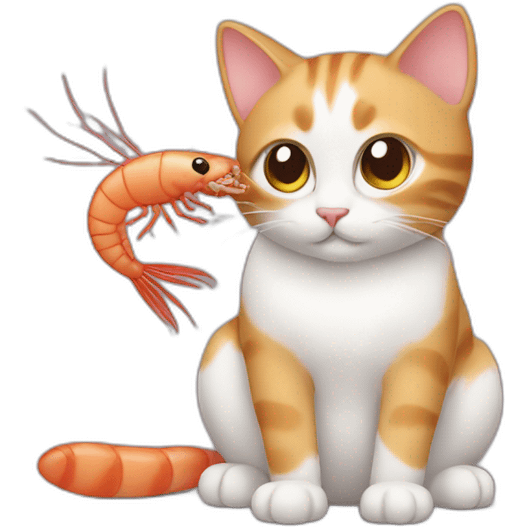 Cat with shrimp emoji