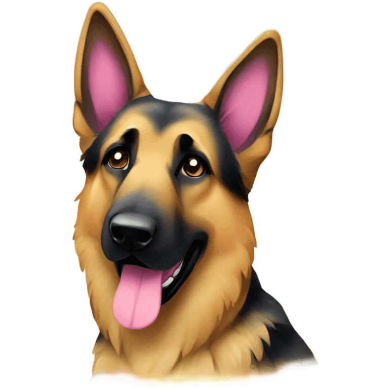 German shepherd with rainbow glitter fur emoji