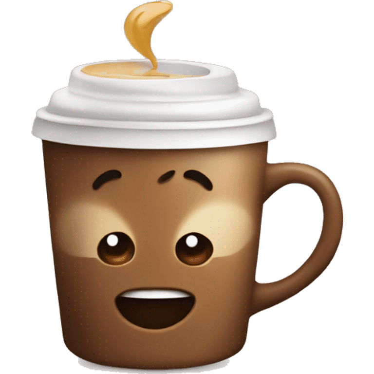 Love with coffee in a emoji face  emoji