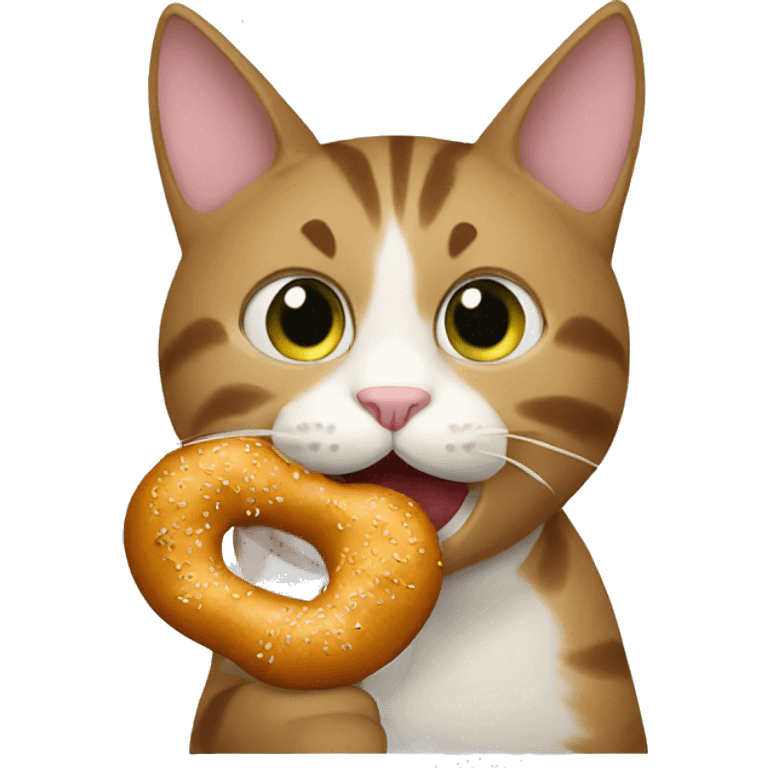 cat eating pretzel emoji