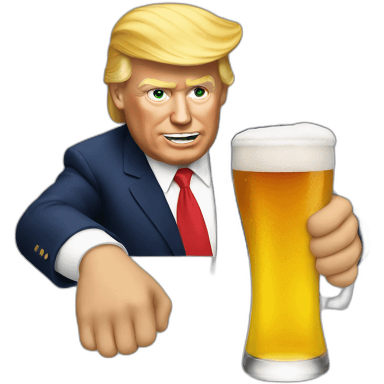 Trump drinking beer emoji