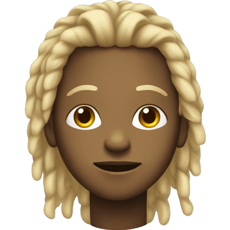 Blonde haired black boy in shirt with dreads emoji