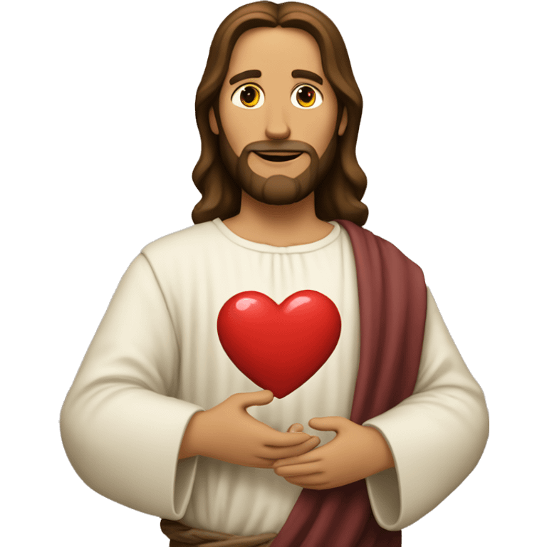 Jesus holding heart emoji