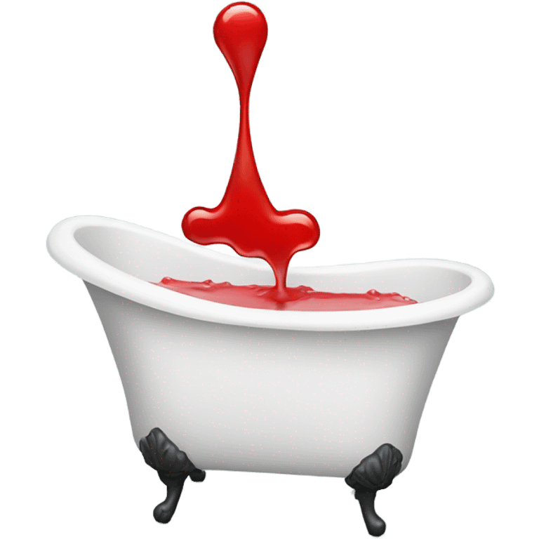 red water dripping from bath tub emoji