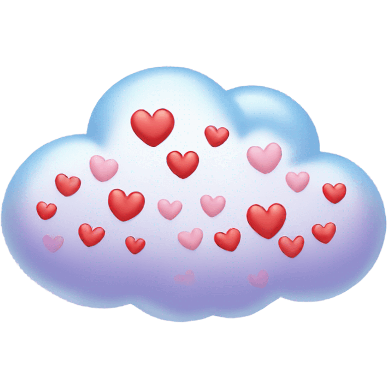 cloud emoji with hearts on it  emoji