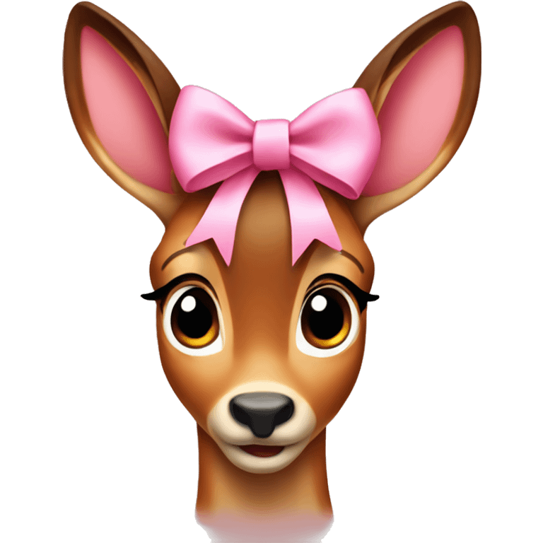 Bambi with pink bow emoji