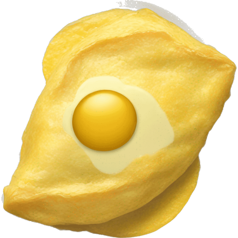 realistic French omelette on a plate emoji