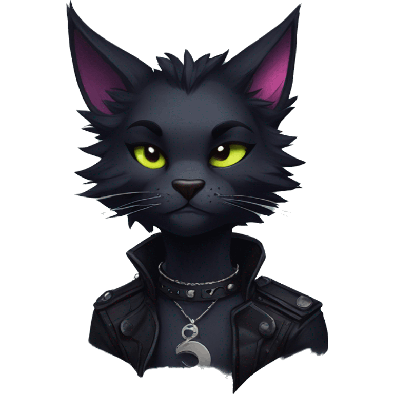 Edgy sharp anthro punk black cat animal furry by Falvie, LiLaiRa, griffsnuff, AngieWolf emoji