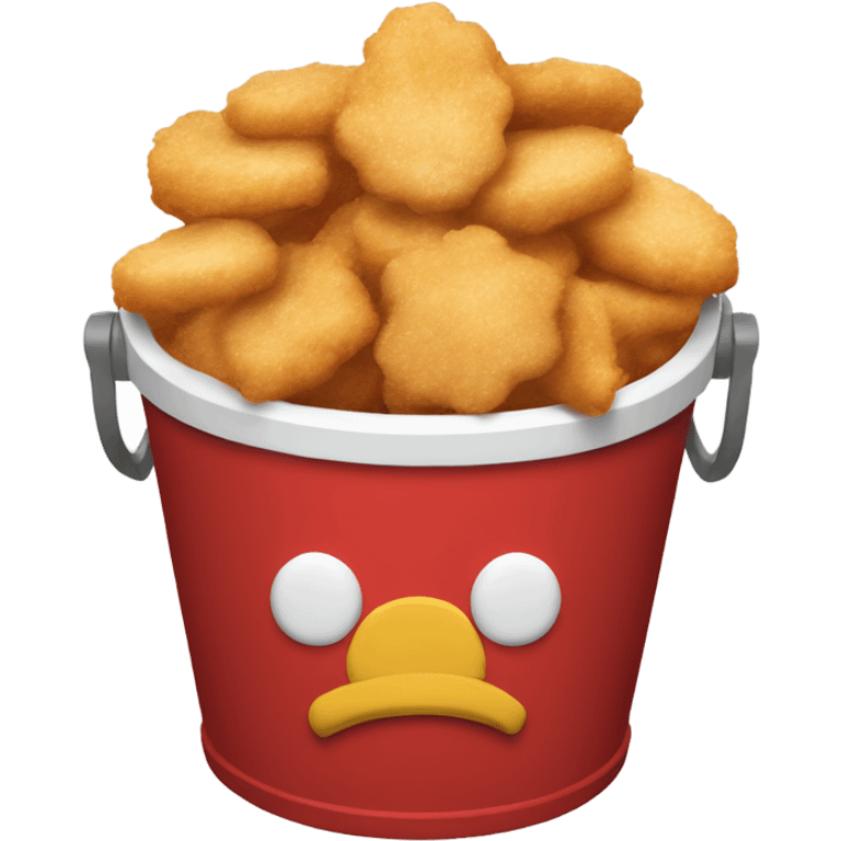 a bucket red and white like popcorn bucket, with chicken nuggets inside emoji