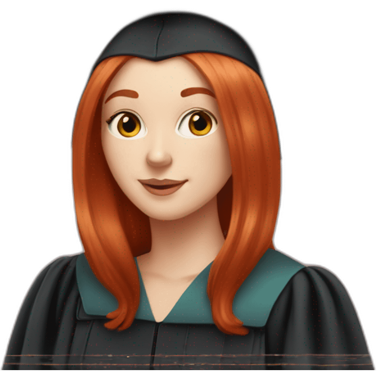 redhead white woman medium long straight hair, celebrating graduation with tarot cards emoji