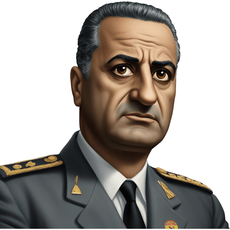 Gamal Abdel Nasser photorealistic sad emoji