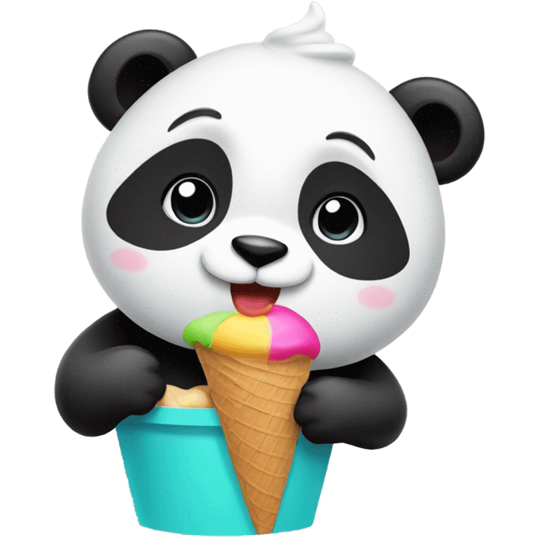 Panda eating ice cream emoji