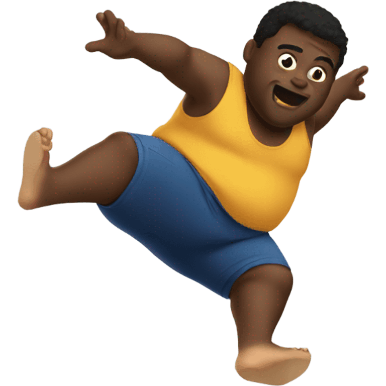 fat black guy doing a backflip emoji