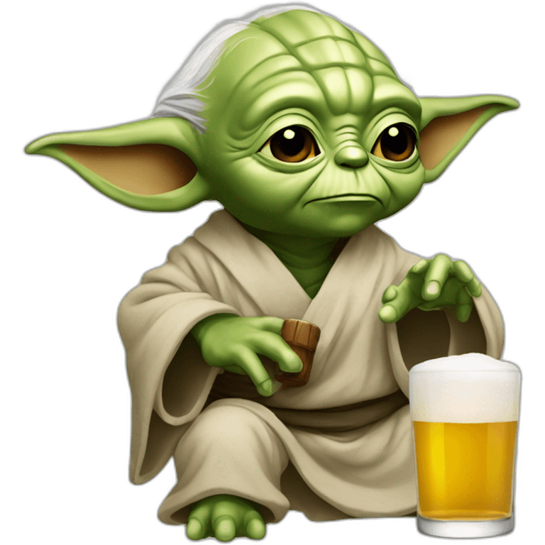 Yoda qui boit de la bière emoji