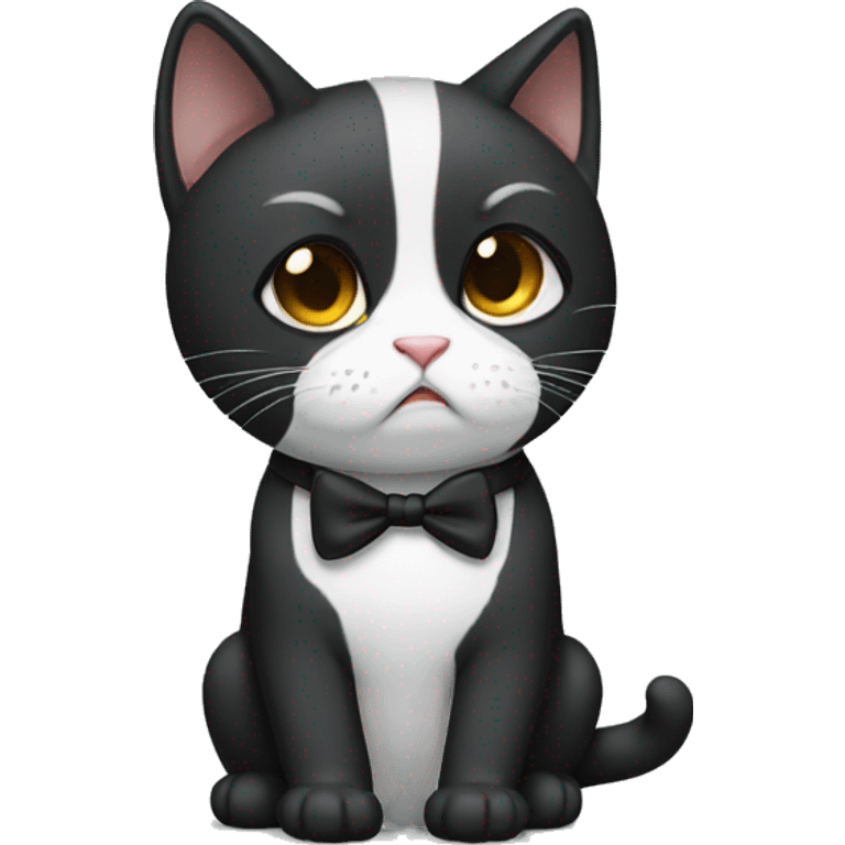 Tuxedo cat sad crying  emoji