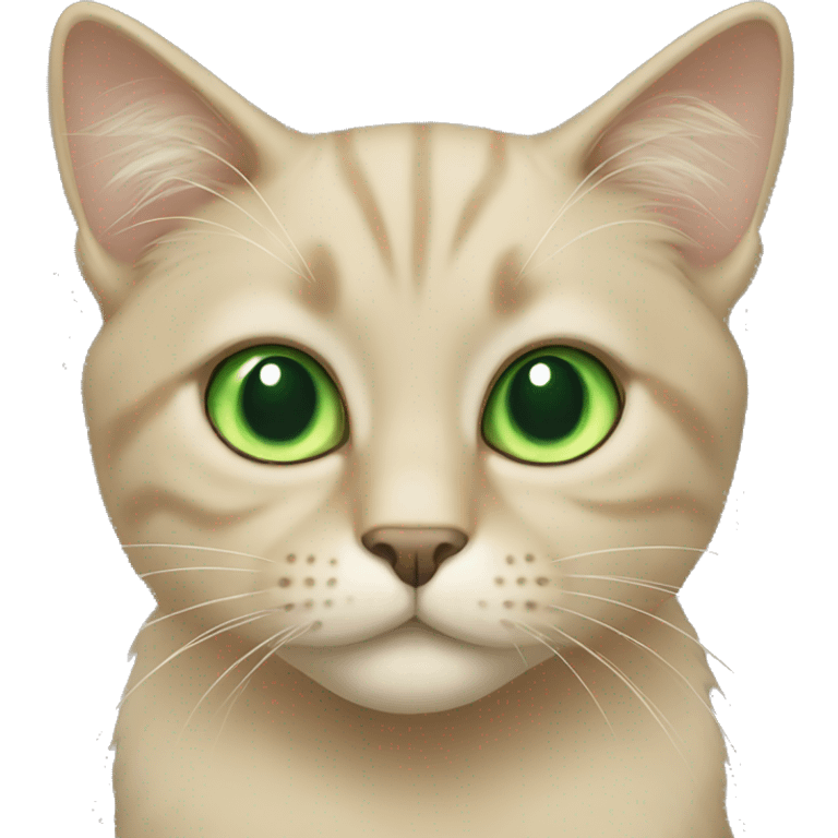 Beige cat with green eyes long hair emoji