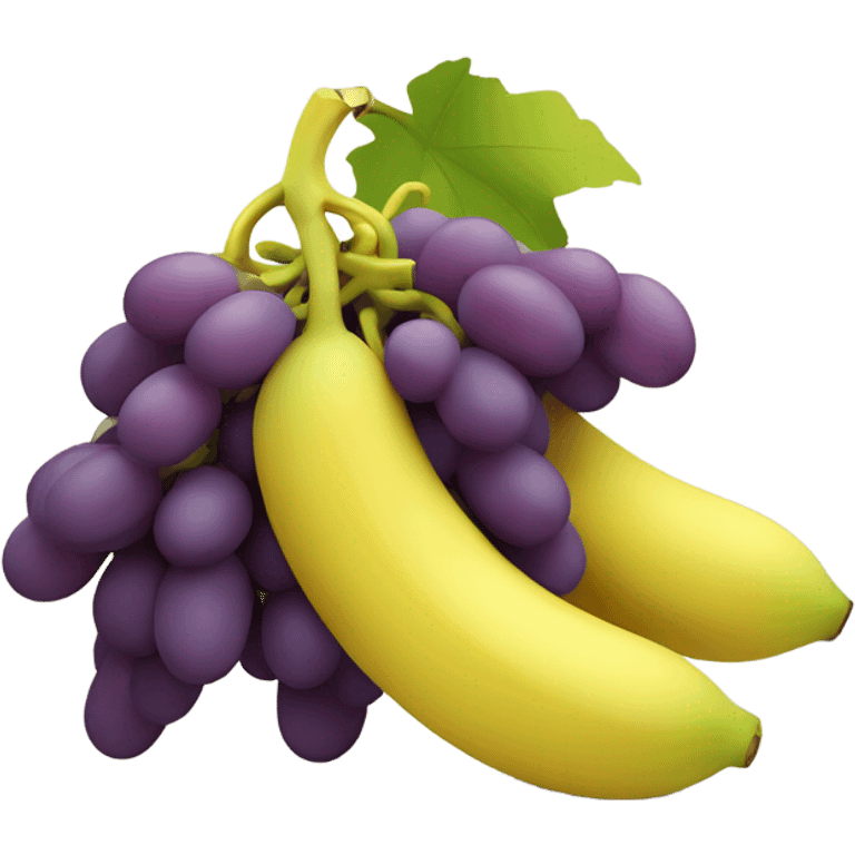 Grapes hugging bananas emoji