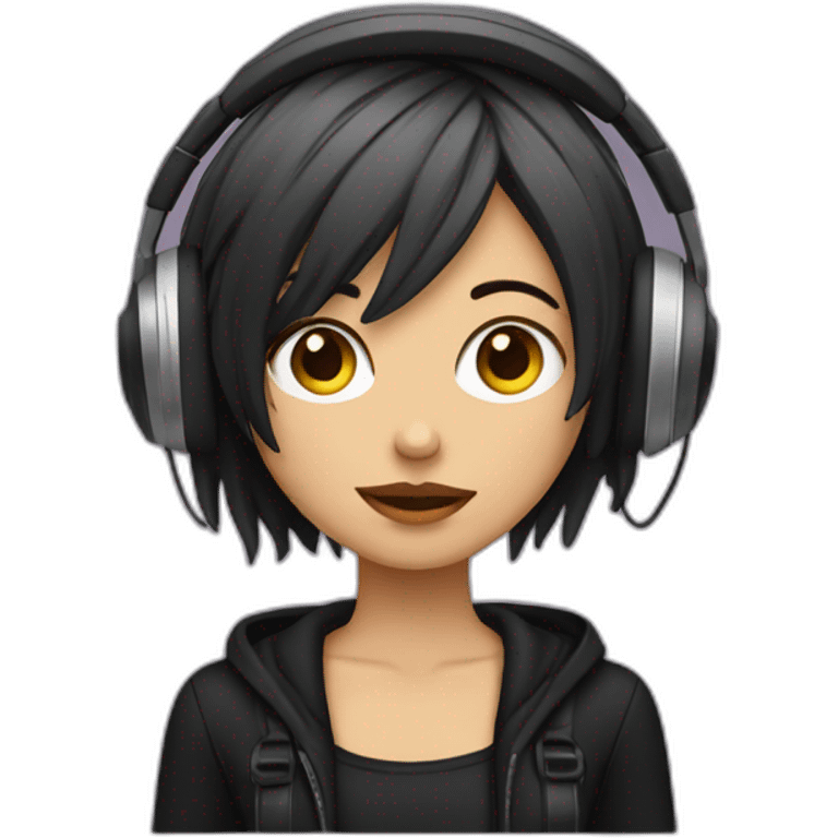 Mujer emo con audifonos emoji