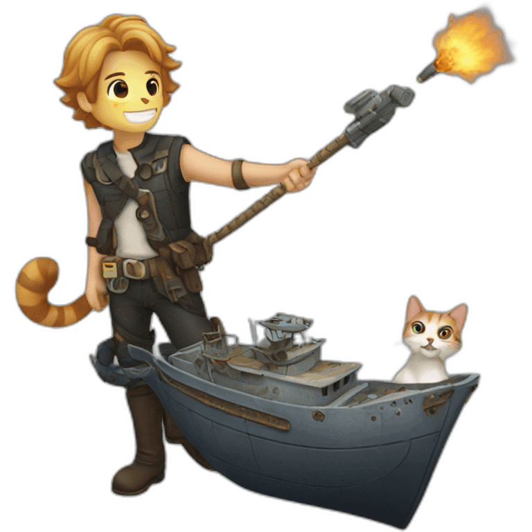 a cat kill a ship and ship kill cat emoji