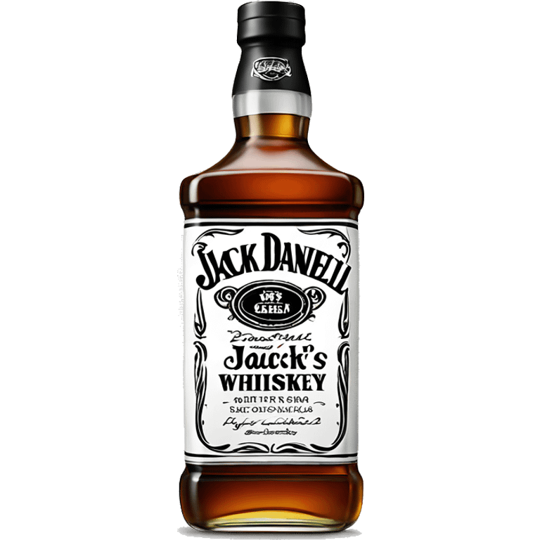 Realistic bottle of Jack Daniel's Whiskey isolated.  emoji