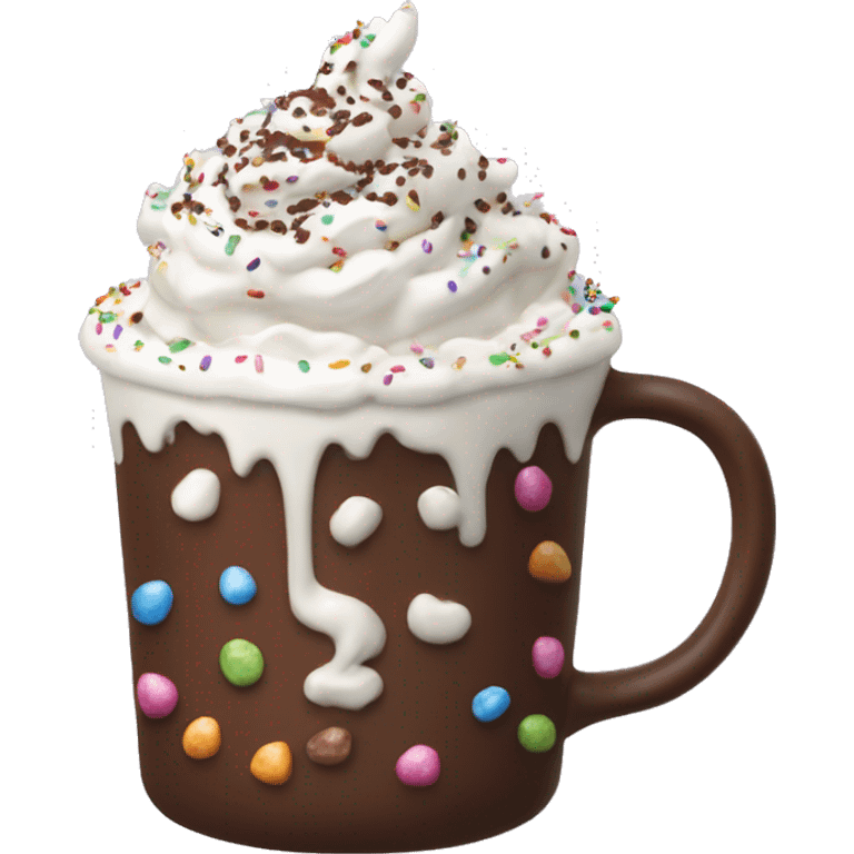 hot chocolate with whipped cream and sprinkles emoji