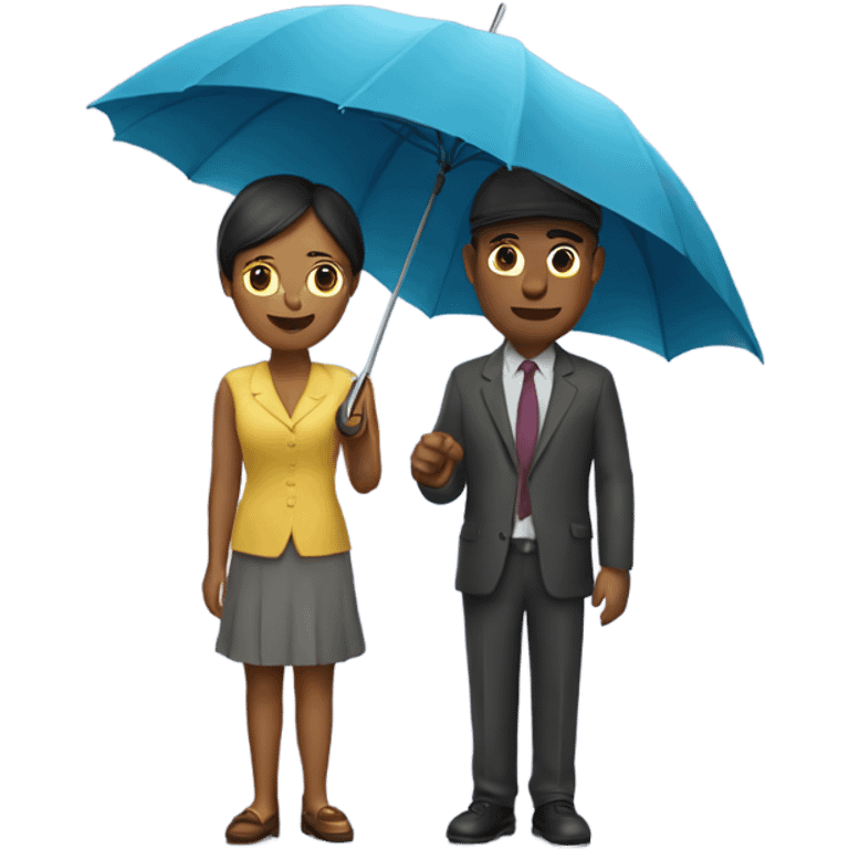 A couple with umbrella emoji