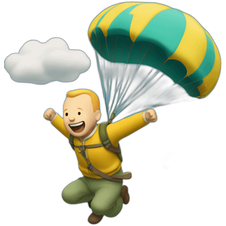 Tintin saut en parachute emoji